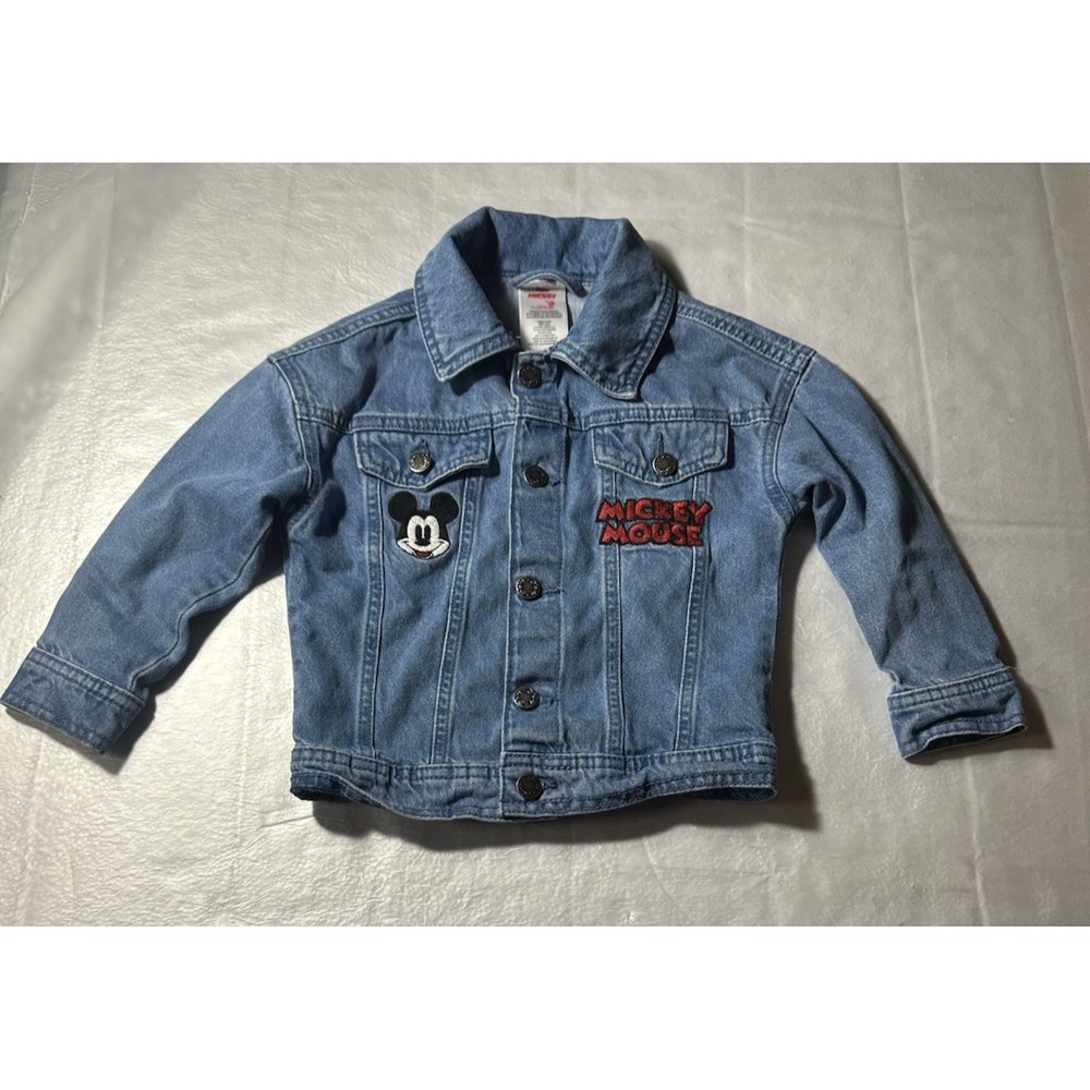 Disney Mickey Mouse Kids 3T Denim Jean Jacket Embroidered Blue Trucker